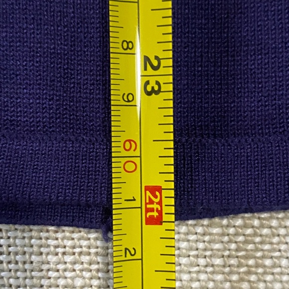 Pointelle Navy/White Double Ruffle Shoulder Coastal Nautical Casual Knit Top-XL - Picture 15 of 15